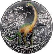 3 Euros Argentinosaurus, Austria, 2021 reverse image