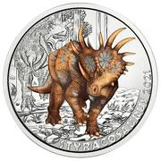 3 Euros Styracosaurus, Austria, 2021 reverse image