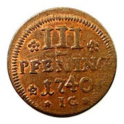 3 Pfennig - Fredrik I, Germany, 1721-1744 reverse image