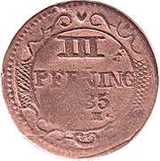 3 Pfenning - Frederick Francis, Germany, 1835 reverse image