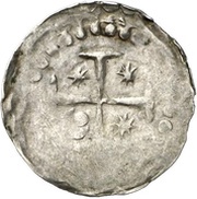 Denier - Henry V and bishop Burkhard II of Asorn, Germany, 1120-1149 reverse image
