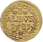 1 Albus Gold pattern strike, Germany, 1681 reverse image