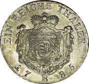 1 Thaler - Charles Christian Erdmann, Germany, 1785 reverse image