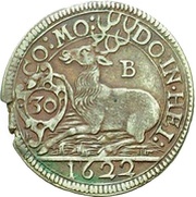 ½ Gulden - Julius Frederick Kipper; Hirschgulden, Germany, 1622 reverse image