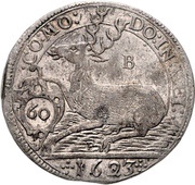 1 Gulden - Julius Frederick Kipper; Hirschgulden, Germany, 1623 reverse image