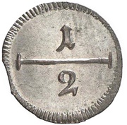 ½ Kreuzer - Charles Eugen, Germany, 1758 reverse image