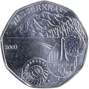 5 Euros Waterpower, Austria, 2003 reverse image