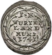 1 Kreuzer - Charles Frederick, Germany, 1741 reverse image