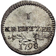 1 Kreuzer - Frederick II, Germany, 1798 reverse image