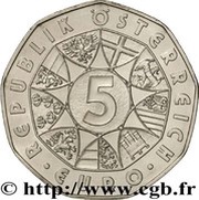5 Euros Sport Skiing obverse image