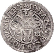 2 Kreuzers - John Frederick I, Germany, 1623-1626 reverse image