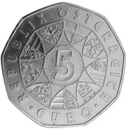 5 Euros Wolfgang Amadeus Mozart obverse image