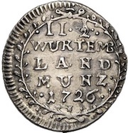 2½ Kreuzer - Eberhard Louis, Germany, 1726-1727 reverse image