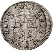 3 Kreuzers - Charles Eugen, Germany, 1758 reverse image