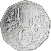 5 Euros Universal Male Suffrage, Austria, 2007 reverse image