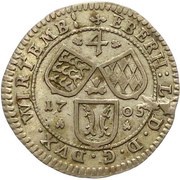 4 Kreuzers - Eberhard Louis obverse image