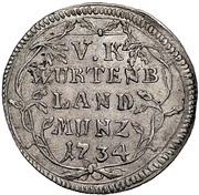 5 Kreuzer - Charles Alexander, Germany, 1734-1736 reverse image