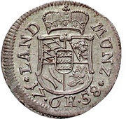 6 Kreuzers - Charles Eugen, Germany, 1758-1759 reverse image