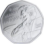 5 Euros Herbert von Karajan, Austria, 2008 reverse image