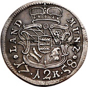 12 Kreuzer - Charles Eugen, Germany, 1758 reverse image