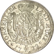 30 Kreuzers - Eberhard Louis, Germany, 1731-1733 reverse image