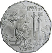 5 Euros Joseph Haydn reverse image