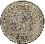 20 Kreuzers - Charles Eugen, Germany, 1765 reverse image