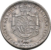 ½ Thaler - Charles Rudolph, Germany, 1737 reverse image