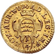 ¼ Ducat - Charles Rudolph, Germany, 1737-1738 reverse image