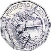 5 Euros Snowboarding, Austria, 2010 reverse image