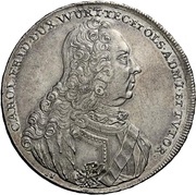 1 Ausbeutethaler - Charles Frederick II of Württemberg-Öls obverse image