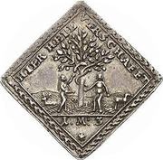½ Ducat Klippe; Silver pattern strike; Patenklippe, Germany, 1740 reverse image