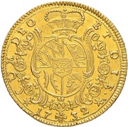 ½ Carolin - Eberhard Louis, Germany, 1731-1733 reverse image