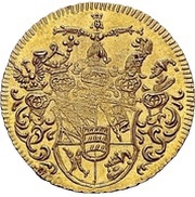 1 Goldgulden - Eberhard Louis General field marshall, Germany, 1710 reverse image