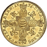 1 Ducat - Charles Alexander, Germany, 1736 reverse image