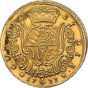 1 Carolin - Eberhard Louis, Germany, 1733 reverse image