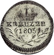 1 Kreuzer - Frederick II, Germany, 1805 reverse image