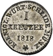 1 Kreuzer - William I, Germany, 1818 reverse image