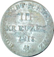 3 Kreuzers - William I, Germany, 1818 reverse image