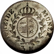 3 Kreuzers - William I, Germany, 1823-1824 reverse image