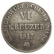 6 Kreuzers - William I, Germany, 1817-1818 reverse image