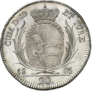 20 Kreuzers - Frederick II, Germany, 1805 reverse image
