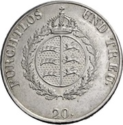 20 Kreuzers - William I, Germany, 1823 reverse image