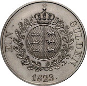 1 Gulden - William I, Germany, 1823 reverse image