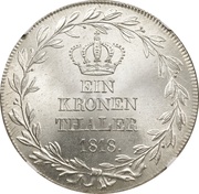 1 Kronenthaler - William I, Germany, 1818 reverse image