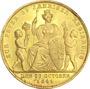 4 Ducats - William I 25th anniversary of reign, Germany, 1841 reverse image