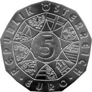 5 Euros New Year: Operetta Bat and the Ball obverse image