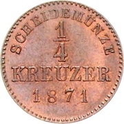 ¼ Kreuzer - Charles I, Germany, 1865-1872 reverse image