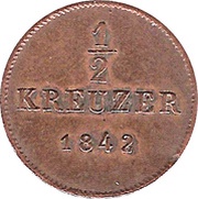 ½ Kreuzer - William I, Germany, 1840-1856 reverse image