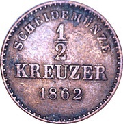 ½ Kreuzer - William I, Germany, 1858-1864 reverse image